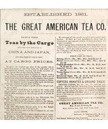 1880s Great American Tea Company Advertisement Victorian Ephemera DWPP22 - $70.30 CAD