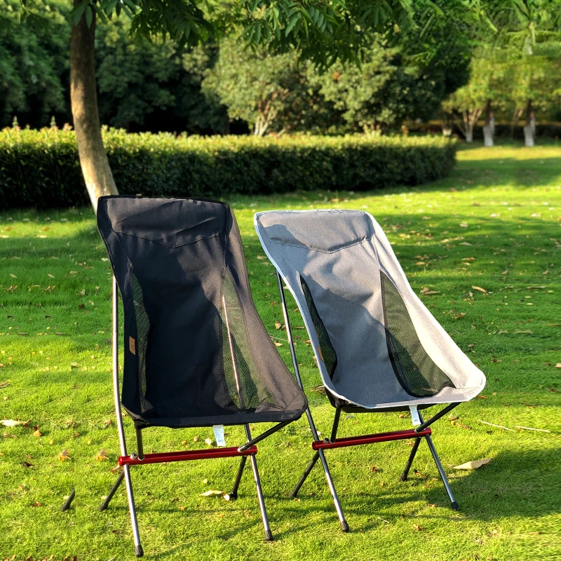 Outdoor Folding Chair with High Moon Chair New Portable Camping Fishing Chair - £57.98 GBP+