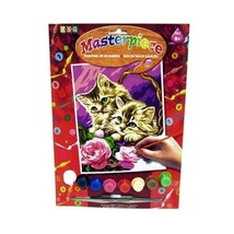 KSG Masterpiece 1041 Paint by Numbers Set Flowers and Kittens  - $40.00