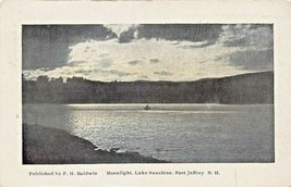East Jeffrey New Hampshire~Moonlight On Lake Sunshine~F H Baldwin 1923 Postcard - £5.60 GBP