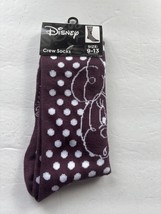 NEW Disney Minnie Mouse Purple Unisex Crew Socks Size 9-13 - €8,42 EUR
