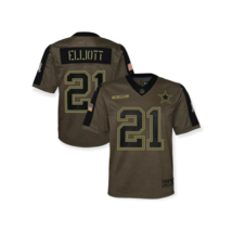 Dallas Cowboys NFL Nike Youth Ezekiel Elliott 2021 STS Game Jersey Olive Sz M, L - £69.99 GBP