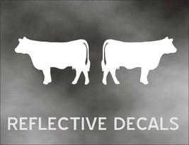 Reflective Decal Sticker 2X Hereford cattle COW for farm truck or traile... - £12.53 GBP