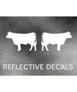Reflective Decal Sticker 2X Hereford cattle COW for farm truck or traile... - £12.53 GBP