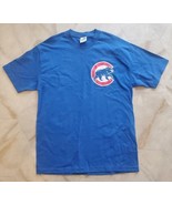 CHICAGO CUBS Simple Chest Logo Majestic Tag Men&#39;s T-Shirt Size Large Tshirt - £15.41 GBP