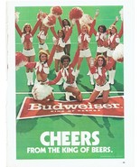 1978 Budweiser Beer Print Ad Vintage Cheerleaders Football 8.5&quot; x 11&quot; - €17,10 EUR