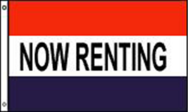 NOW RENTING 3X5 FLAG banner sign FL406 wall signs rent - £3.78 GBP