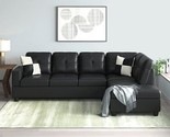 Beverly Fine Funiture Tinata Right Facing Faux Leather Sectional Sofa, B... - $1,334.99