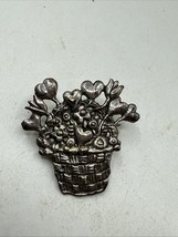 Mary Englebreit Sterling Silver ME Ink Flower Pot Pin Brooch - $460.40 MXN
