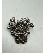 Mary Englebreit Sterling Silver ME Ink Flower Pot Pin Brooch - $452.43 MXN