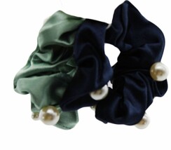 A New Day Satin and Pearl Hair Twister Set 2pc Blue Green 87657 - $1.97