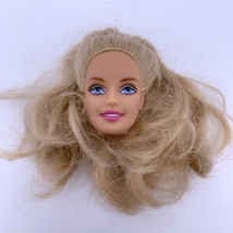 HEAD ONLY Vintage 1998 99 Mattel Blonde Barbie Doll Blue Eyes Painted Lashes - £9.67 GBP