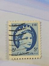 Canada Stamp Queen Elizabeth II 5c Used Wave Cancel 341 - $2.38 CAD