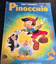 Walt Disney&#39;s PINOCCHIO A Big Golden Book Oversized Hardcover 1972 - £7.77 GBP