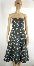 Free People Sunshine of Your Love Gray Strapless Sun Dress Flying Cranes Wms 4 - £36.81 GBP