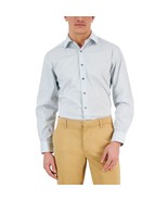 Alfani Men&#39;s Regular Fit 2-Way Stretch Stain Resistant Dress Shirt Blue ... - $12.81 CAD+
