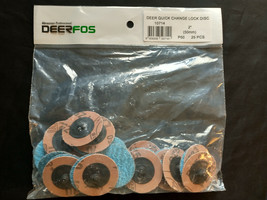 DeerFos - 2&quot; TR 50 Grit Quick Change Disc Zirconia Alumina - 25 Ea Box - £14.82 GBP
