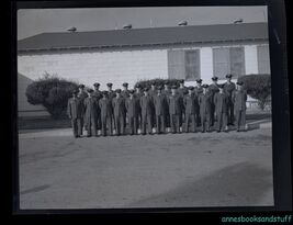 black and white negative - March Air force base CA * group photo with bu... - $7.50