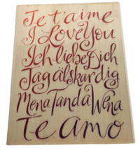 Uptown Rubber Stamp I Love You Je TAime French German Spanish Languages ... - $11.99