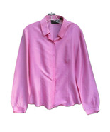 DANA BUCHMAN 100% Silk Pink Blouse Slubbed Fabric Stitched Placket and C... - $26.60