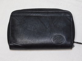 Buxton Heiress Black Leather Double Zip Organizer Wallet - $19.99