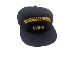 USS Theodore Roosevelt CVN-71 Aircraft Carrier Snapback Hat Baseball Vintage 90s - £11.62 GBP