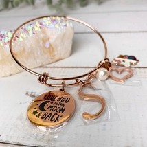 I Love You To The Moon And Back Bangle Charm Bracelet Inital “S” Nib - £9.30 GBP