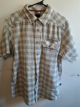 The North Face Plaid Short Sleeve Button Up Down Shirt Men&#39;s Size M - £11.59 GBP