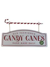 Vintage Candy Cane Sign Old Fashioned Candy Canes Handmade Daily Christm... - $16.20