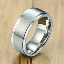 ZORCVENS Stainless Steel Spinner Ring for Men Jewels Brushed Center Wedding Enga - £7.72 GBP