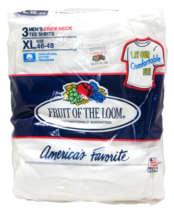 Size XL - VTG Men’s Fruit Of The Loom White  Crew Neck T-Shirt 3 Pack 19... - $23.36