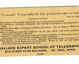 Wallace Expert School Telegraphy &amp; Railroading St Paul Minnesota 1900 Mo... - £27.12 GBP