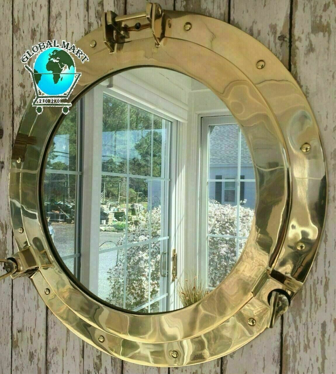 Primary image for 20" Brass Porthole Mirror ~Nautical Wall Decor ~ Large Working Ship Cabin 