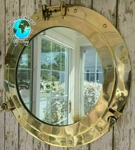 20&quot; Brass Porthole Mirror ~Nautical Wall Decor ~ Large Working Ship Cabin  - £137.90 GBP