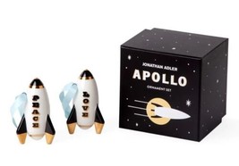 Jonathan Adler Apollo Ornament Set Space Ship Brand New Love Peace Black Gold - £39.95 GBP