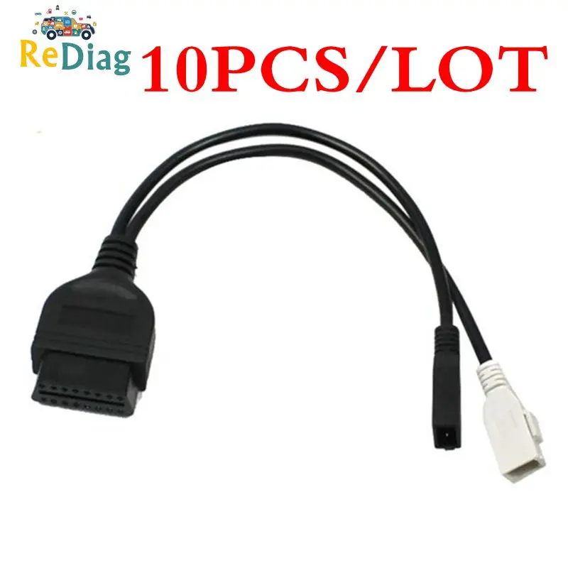 10PCS/Lot For  2x2 OBD OBD2 2P+2P to 16Pin Connector for VAG Adapter For  2P+2P  - £114.28 GBP