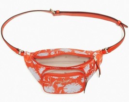 NWB Kate Spade Dorian Belt Bag Orange White Flower Nylon WKR00428 $199 Gift Bag - £46.19 GBP