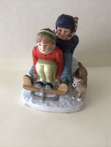 1991Dave Grossman Norman Rockwell Inspired Figurine -Downhill Daring 504... - $22.30 CAD