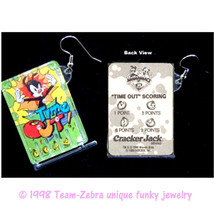 Huge Funky Animaniacs Pinball Game EARRINGS-Vintage Cracker Jack prizes-TIME Out - £6.15 GBP