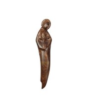 Madonna And Child Mary Jesus Lang German Wood Carving Vintage Wall Art 13.25” - £262.25 GBP