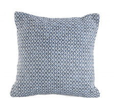 18&quot; X 18&quot; Navy And White 100% Cotton Geometric Zippered Pillow - £41.00 GBP