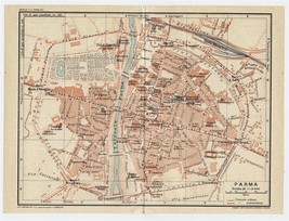 1927 Original Vintage City Map Of Parma / EMILIA-ROMAGNA / Italy - £17.08 GBP