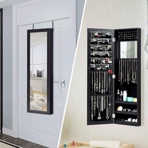 2-in-1 Black Wall or Door Mounted Jewelry Organizer Full Length Mirror - $3,905.98 MXN