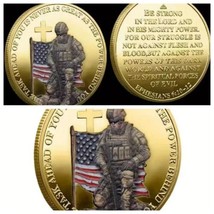 USA Military Challenge Coin Token  Veteran Bible Verse Ephesians 6:10-12 Prayer - $7.99