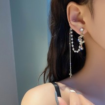 MENGJIQIAO 2021 Colorful Rhinestone Moon Ear Clips For Women Girls Elegant  Chai - £6.71 GBP