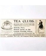 1897 London Tea Company Advertisement Victorian Bostonian Bicycle ADBN1A9 - $19.99