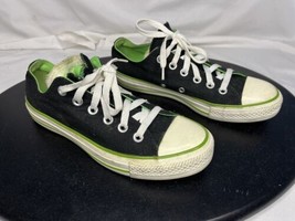 Converse Chuck Taylor All Star Low Top Black Neon Green Shoes Size WM 7 Men’s 5 - £19.62 GBP