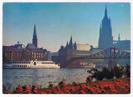 Postcard Frankfurt am Main Mainufer mit Dom und Eisernen-Steg Germany - $2.96