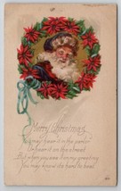 Christmas Santa In Poinsettia Wreath Gillespie Family Hillards PA Postcard U26 - $6.95