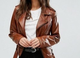 Women Designer Handmade 100% Genuine Leather Jacket - £128.28 GBP